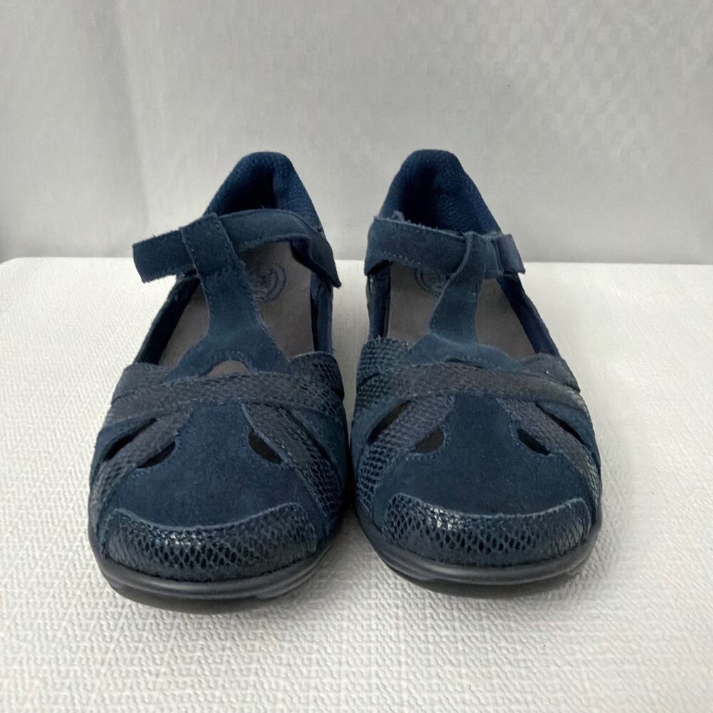 Orthofeet Shoes Women’s 5.5 X-Wide Juno Blue Mary Jane Comfort Suede - Picture 2 of 9